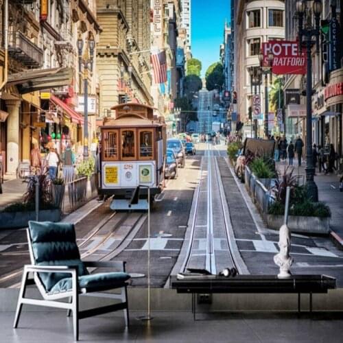 Dropship Colomac Modern Wallpaper City Buildings Foreign Roads Urban Style Mural Wallpaper Papier Peint Wall Papers Home Decor