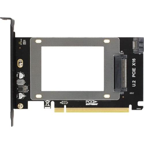 U2 PCIe Converter 2 In 1 U.2 SFF-8639 or SATA III to PCIE 3.0 x16 Gen3 Adapter Card For 2.5 Inch U.2 NVMe/SATA SSD