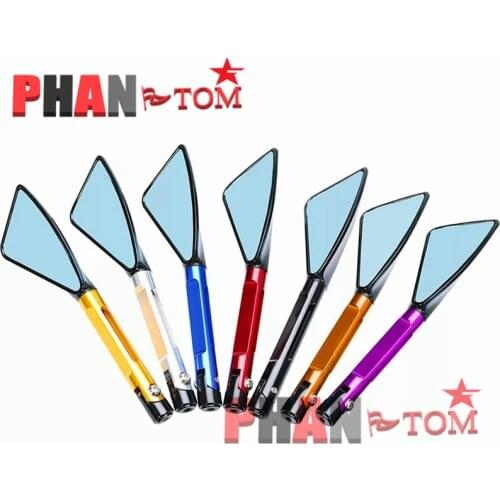 Universal Motorcycle Mirrors Blue glass Anti-vertigo moto Accessories CNC Rearview Side Mirrors Mounting Tool Bolts 8mm 10mm