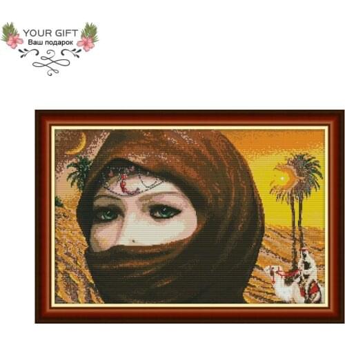 Your Gift Arab Beauty RA227 14CT 11CT Counted and Stamped Home Decor Arab Beauty Needlework Embroidery DIY Cross Stitch kits