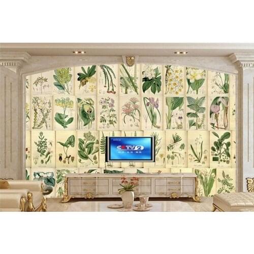 Custom Vintage fine brushwork Flower Restaurant Bar living room wallpaper,tv sofa wall bedroom papel de parede large murals