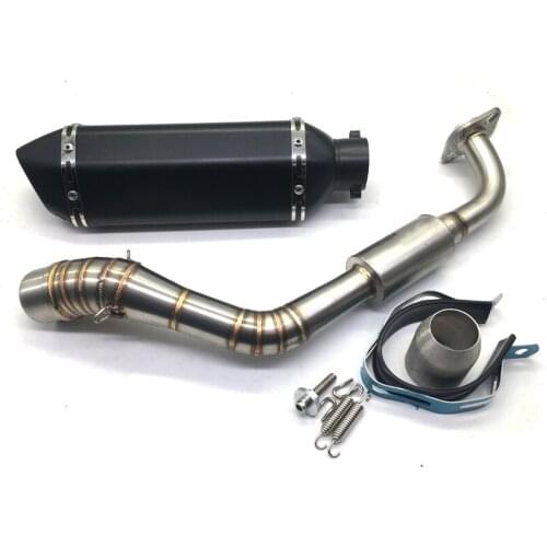 Motorcycle Exhaust Conenct Middle Pipe and carbon fiber Muffler Full System For yamaha nvx155 AEROX155 Exhaust with exhaust