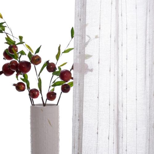 Custom curtains for Living Room Bedroom Solid Color Mesh Curtains Jacquard Screen Fabric Voile Idea Vertical Stripe Yarn