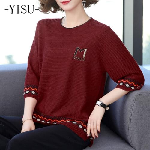 YISU Spring Women blouse Sweater O-Neck Solid color Knitted Pullover Loose Long sleeve Female Thin Jumper Women clothing