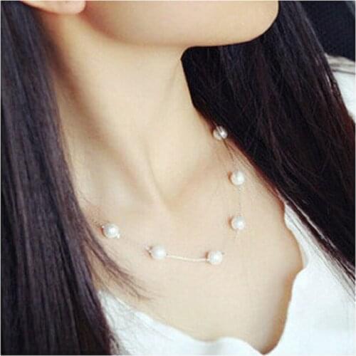 Fashion Imitation Pearl Necklace For Women Top Quality Best Friend Female Choker Statement Necklace