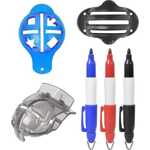 1Set Golf Ball Triple Track 3 Line Marker Stencil + Marker Pen Golf Putting Positioning Aids Alignment Outdoor Golf Sport Tool
