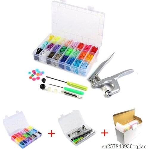 10Sets 360pcs Plastic T5 Snaps Button with U Shape Fastener Snap Pliers Set Stud Cloth Button Press