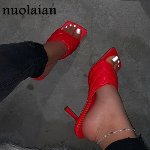 2020 Womens Peep Toe Pumps Dress Red Leather High Heel Sandals Summer Slingbacks Shoe Woman High Heels Ladies Sandal Pump Shoes