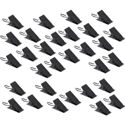 30Pcs Curtain Glider Window Treatment, Curtain Clips Hook Hanger, Clothes Line Peg 38mm Black