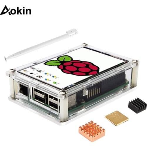 Aokin 3.5"TFT LED Display For Raspberry Pi 3/2/b/b+/zero,For Raspberry Pi Display/case/heatsink Pi Touch Screen Kit Touch Pen