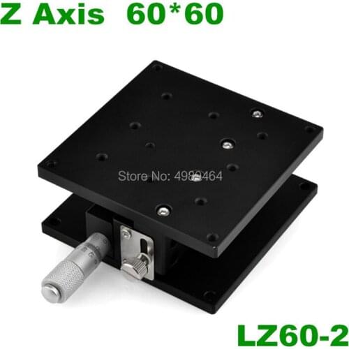 Free shipping Z axis 60*60mm Z60-2 Displacement Lift Stage Manual fine tuning platform Double Cross rail Sliding Table LZ60-2