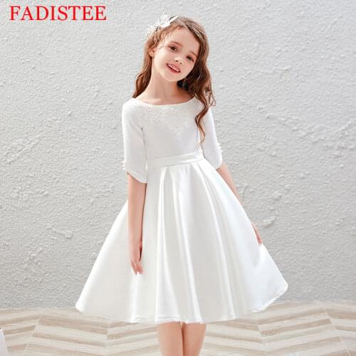 Lace Appliques O-neck Flower Girls Dress For Wedding With Bow First Holy communion Pageant Party Gown платье для девочки