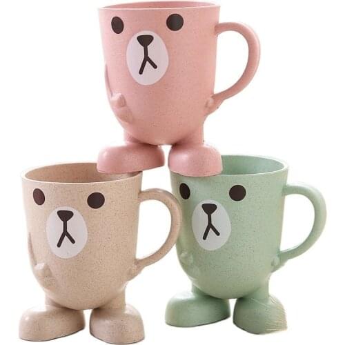 Lovely Cartoon Animal Toothbrush Cup Bathroom Tumbler Mouthwash Travel Toothbrush Holder Cup Home Bathroom Accessories Rat