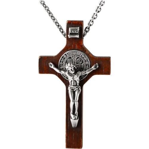 Cross Man Pendant S925 silver inlaid mahogany pendant for man Unisex Jesus imported from Thailand Thai Silver
