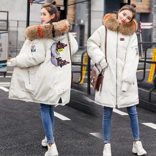 Winter Jacket Women Down Cotton Padded Coat 2020 New Warm Thicked Long Hooded Large Fur Overcoat chaqueta mujer parka