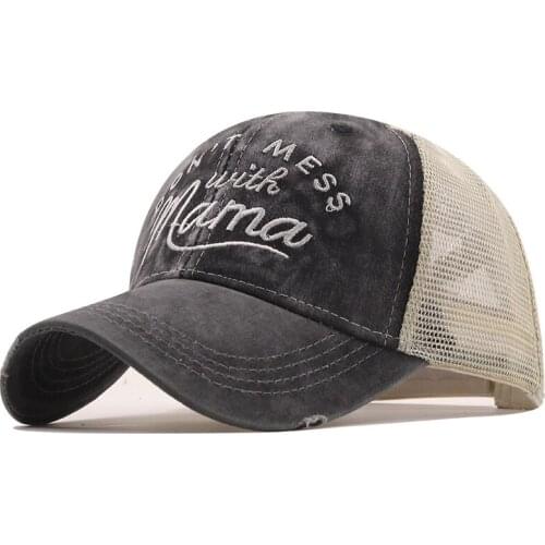 Summer fishing Baseball Cap Mesh Cap Fitted Hat Casual Cap Gorras Hip Hop Snapback Hats Wash Cap for Men Women Unisex