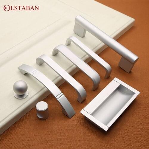 LSTABAN Modern And Simple Aluminum Alloy Hidden Concealed Knob Wardrobe Shoe Wine Cabinet Door Handle