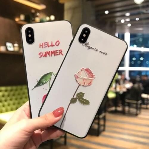 Cute Emboss Phone Case For Samsung S10e S8 9 10 20 21 Ultra Plus Note8 9 10 20 Ultra Soft Back Covers Floral Juice Matte Fundas