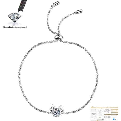 Moissanite 925 Sterling Silver Wedding Party Anniversary D Color 0.5 Carat CT D Color Fashion Bracelet