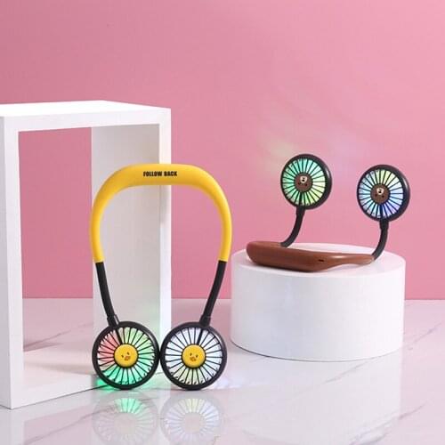 Portable Hanging Neck Sports Fan Mini Air Fan USB Rechargeable Sport Fan