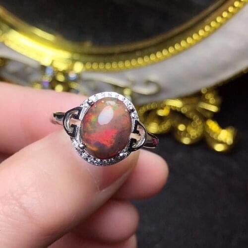 Real and natural black opal Ring 925 sterling silver for Man Or For Woman,Opal Ring Free shipping