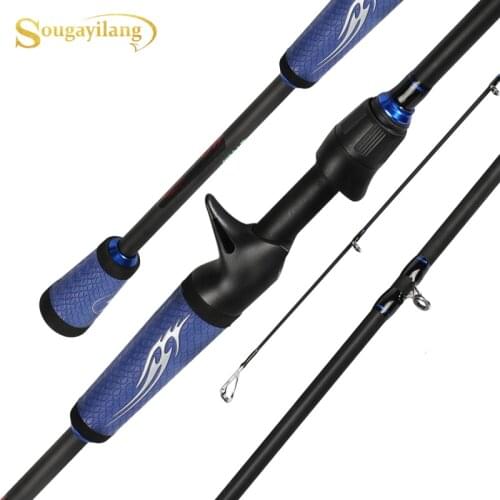 Sougayilang 1.8M 2.1M 2.4M Lure Fishing Rod Portable 4 Section Carbon Fiber Rubber Handle Spinning /Casting Carp Fishing Rod