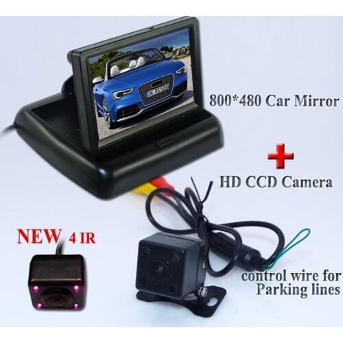 Universal car camera IR light car reversing camera 170 wide view agle +4.3" LCD display car momitor apply for kinds of cars