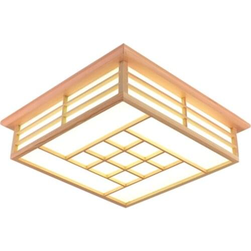 Vintage Chinese pane flower solid wood lamp LED ceiling light living room restaurant bedroom tea room ceiling lamp fixture