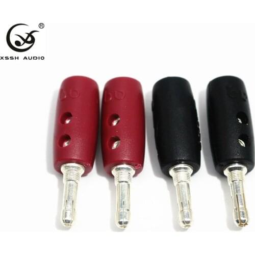 XSSH Audio Hifi Hi-end 4ps silver plated BFA Banana Connectors plugs 5mm Plug Jack for Hifi audio AMP CD player Speaker cable