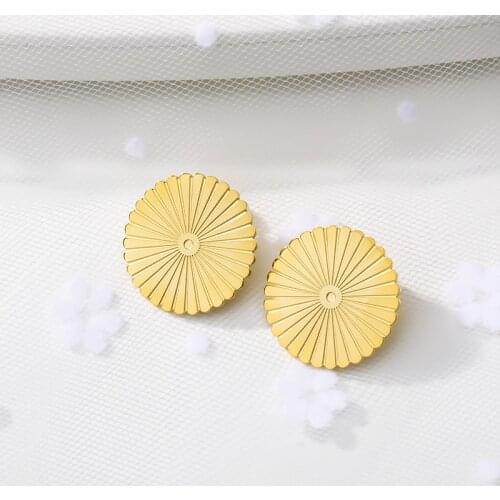 2019 Minimalist Origami Round Earrings Fashion Jewelry Stainless Steel Gold Silver Color Stud Earrings For Women Bijoux Femme
