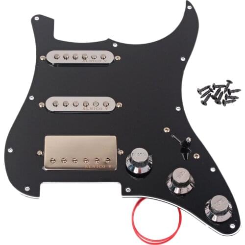 3 Ply 11 Holes SSH Style Loaded Prewired Humbucker Pickguard Pickup Set with Screws Scratch Plate for Fender ST SG Guitar