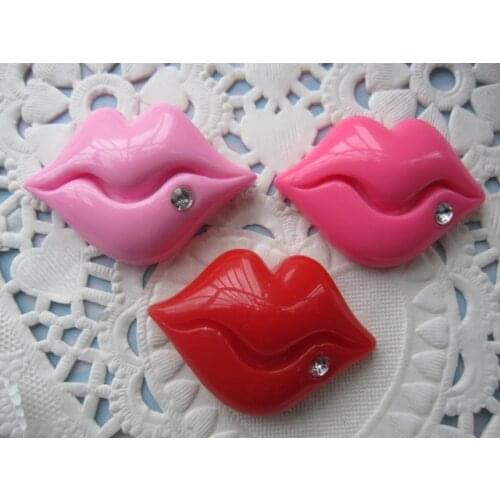 30pcs/lot DIY resin cabochons accessories flat back resin big mouse with rhinestone 45*31mm