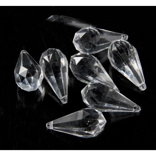 30Pieces/lot Clear Acrylic Crystal Beads 47*22mm Drop Pendant Bead Wedding Party Home Chandelier Curtain Hanging Decoration