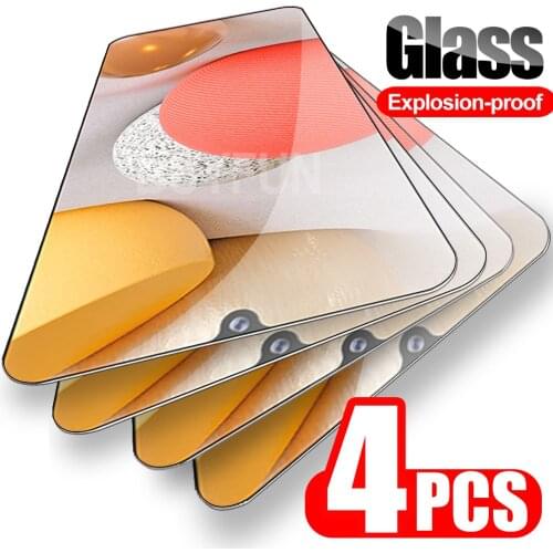 4PCS Safety Glass For Samsung Galaxy A02 A12 A32 A42 A72 4G/5G Full Cover Protective Samsun A 02 12 32 42 Film Tempered Glas HD