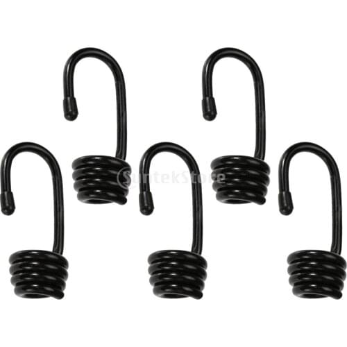 5Pcs Plastic-coated Metal Spiral Wire Hooks Shock Bungee Cord Elastic Rope End For 6MM, 8MM, 10MM