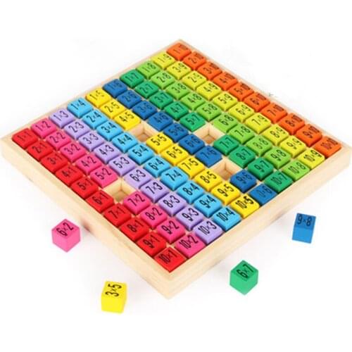 99 Multiplication Table Math Toys Baby Wooden Math Toy 10*10 Figure Blocks Baby Learn Educational Montessori Gifts Kids Toys
