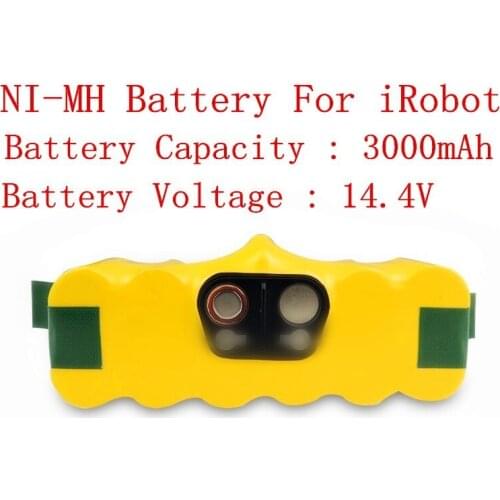 14.4V 3000mAh Ni-MH Rechargeable Battery for iRobot Roomba 500 510 520 530 540 550 560 570 580 vacuum cleaner parts