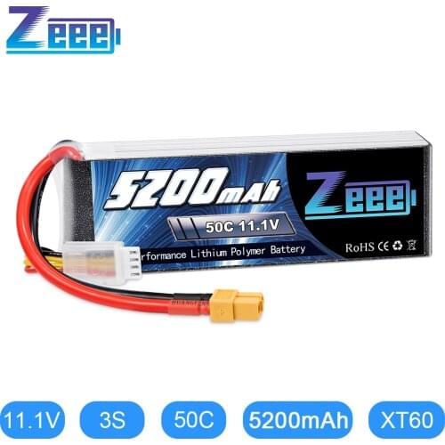 Zeee 3S Lipo Battery 11.1V 50C 5200mAh XT60 Plug for RC Car Helicopter Quadcopter Boat RC Airplane