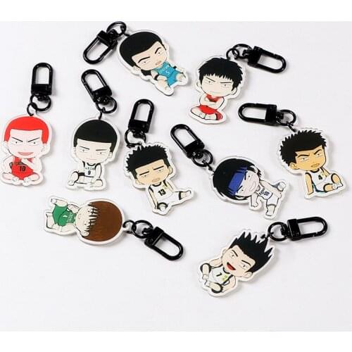Anime Slam Dunk Keychain Kawaii Figure Sakuragi Hanamichi Acrylic Keyring Bag Car Women Man Key Accessories Cute Trinket Jewelry