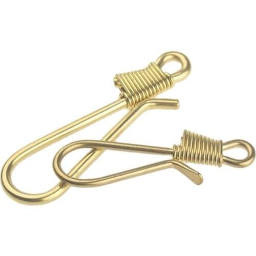 68/88mm Twine Handmade U Ring Solid Brass Retro Wire Fish Hook Clip Buckle For Keychain Phone Case Webbing Strapping Trimits