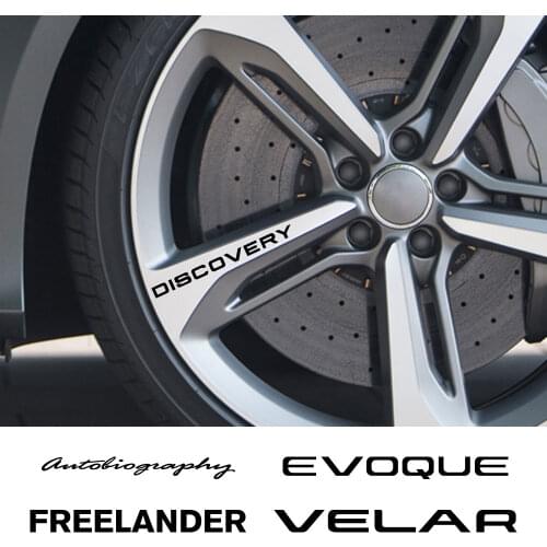 4PCS Car Wheel Rim Stickers For Land Rover Autogiography Discovery Evoque Freelander SUPERCHARGED SVR Velar Auto Accessories