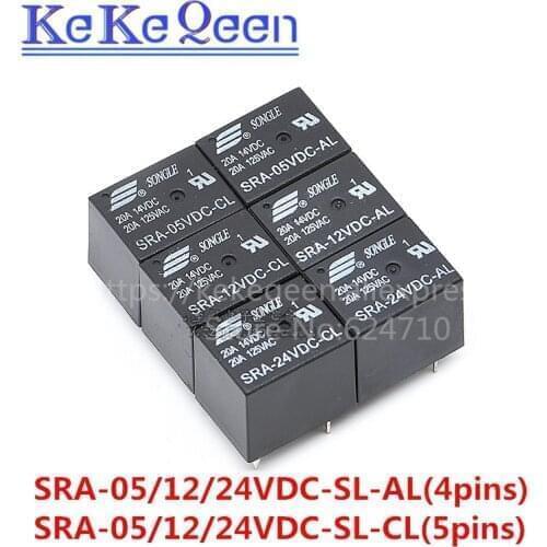 Automotive Power Relays SRA-05VDC-AL SRA-12VDC-AL SRA24VDC-AL SRA-05VDC-CL SRA-12VDC-CL SRA-24VDC-CL 5V 12V 24V 20A T74 4/5PIN