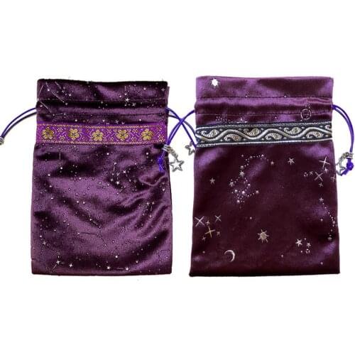 13x18cm Tarot Storage Bag Velvet Tarot Storage Bag Starry Sky Board Game Card Package
