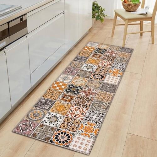 Bohemia Home Kitchen Carpet Mats Boho Entrance Door Mat Decor Non-slip Flannel Anti-Slip Kitchen Rug Hallway Carpet Home Decor