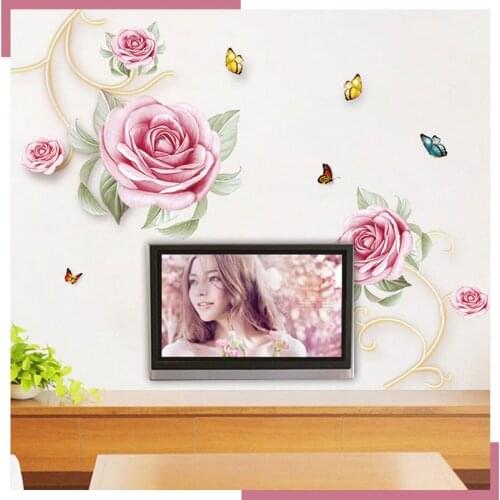 Large 3D Rose Wall Stickers Flowers Living Room Bedroom Decor Aesthetic Home Office Decor Art Self Adhesive Wallpaper Mural DIY