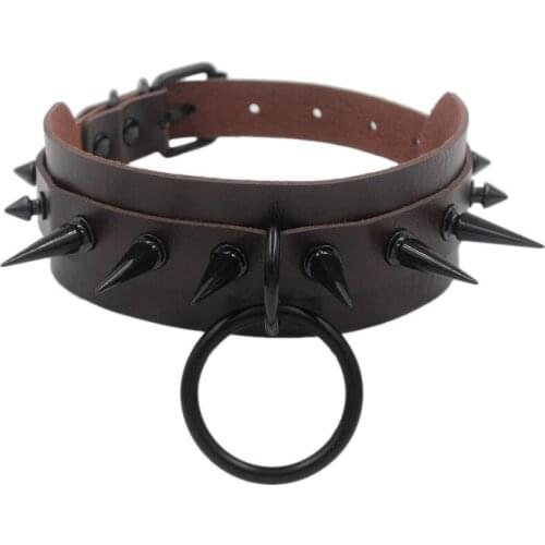 Sexy Punk Egirl Choker Collar Leather Choker Bondage Cosplay Goth Jewelry Women Gothic Male Necklace Harajuku Accessories