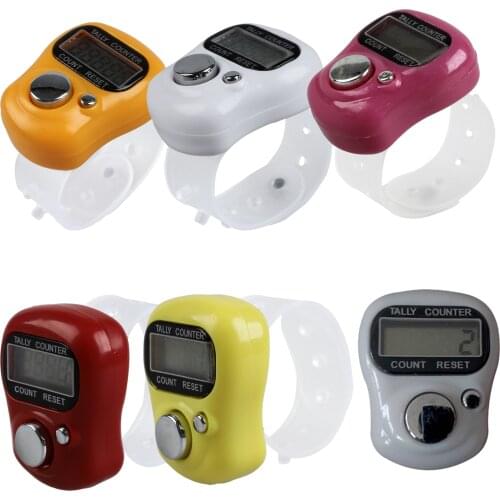 Mini LCD Electronic Digital Display Finger Hand Tally Counter Counting -Red