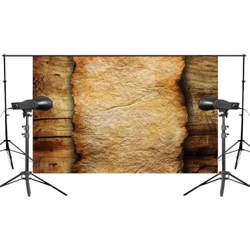 Wooden Floor and Burned Paper Studio Props Photography Background Retro Photo Backdrop 5x7ft
