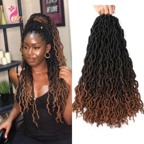 Faux Locs Crochet Hair Braids Synthetic Dreadlocks Hair Extensions 18Inch 24Roots Gypsy Locs Soft Dreads Braiding Hair
