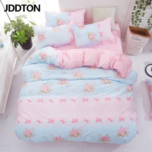 JDDTON 2020 Lovely Bedding Sets Fresh Flower Language Fashion Bed Linen Duvet Cover Set AB Side Bed Sheet Pillowcase Cover BE106